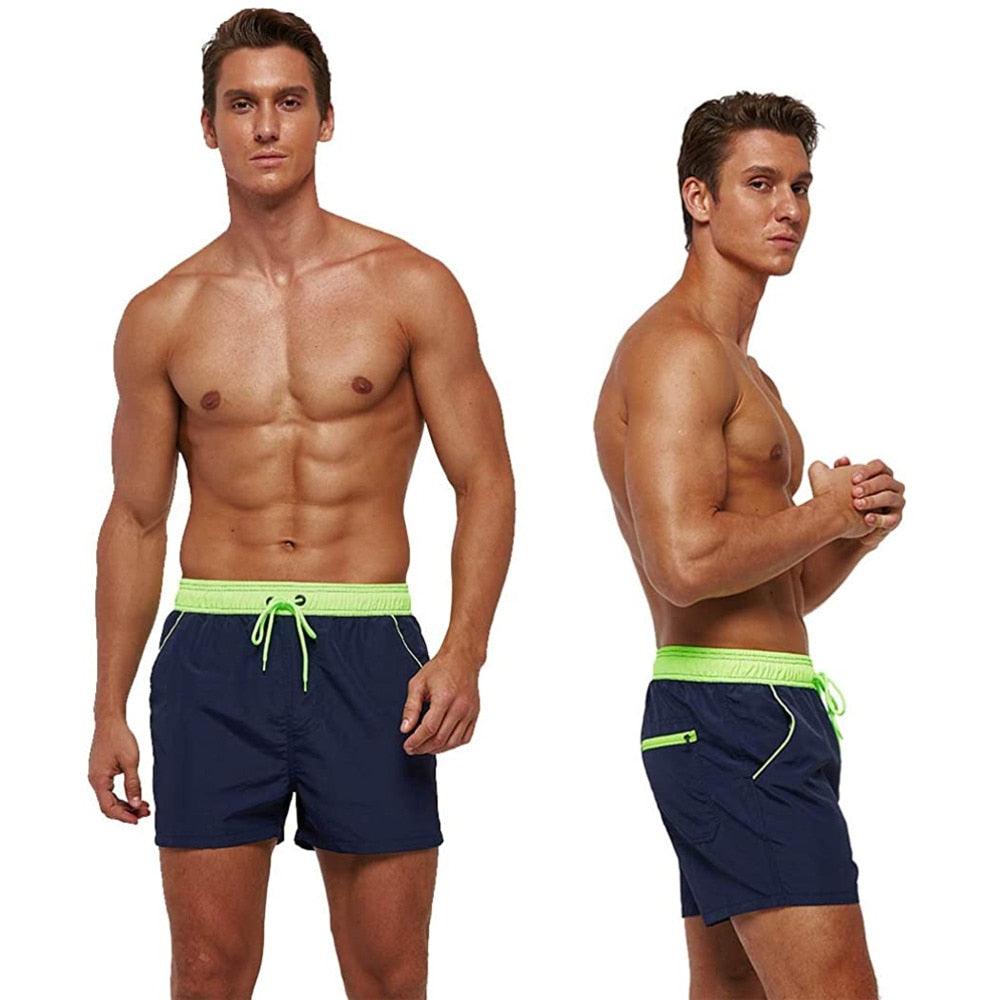 Men Swimwear Shorts Male Swimming Trunks with Adjustable Elastic Cord Men's Bottoms - Tophatter Daily Deals
