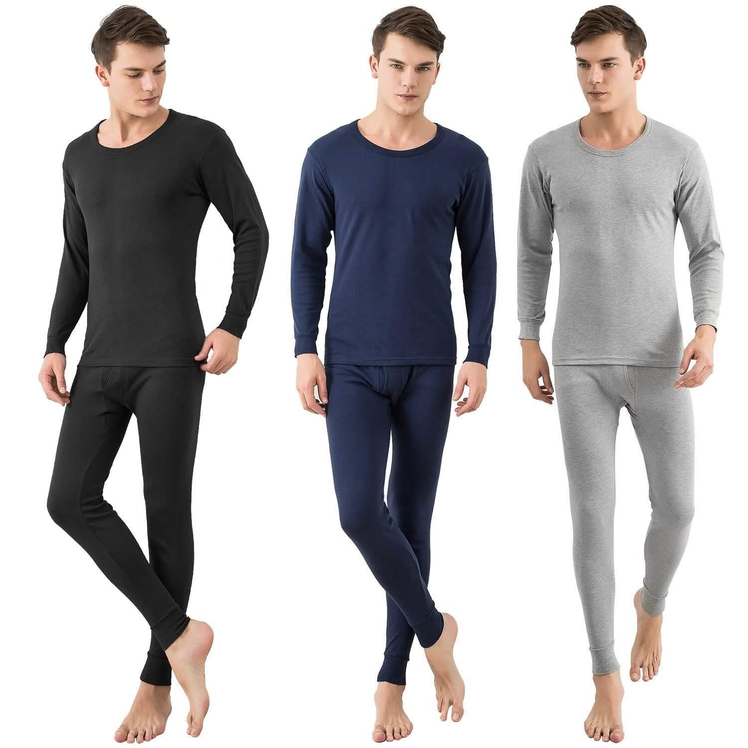 Men Thermal Underwear Set - Long Johns Pants and Long Sleeve Men's Tops - Tophatter Daily Deals