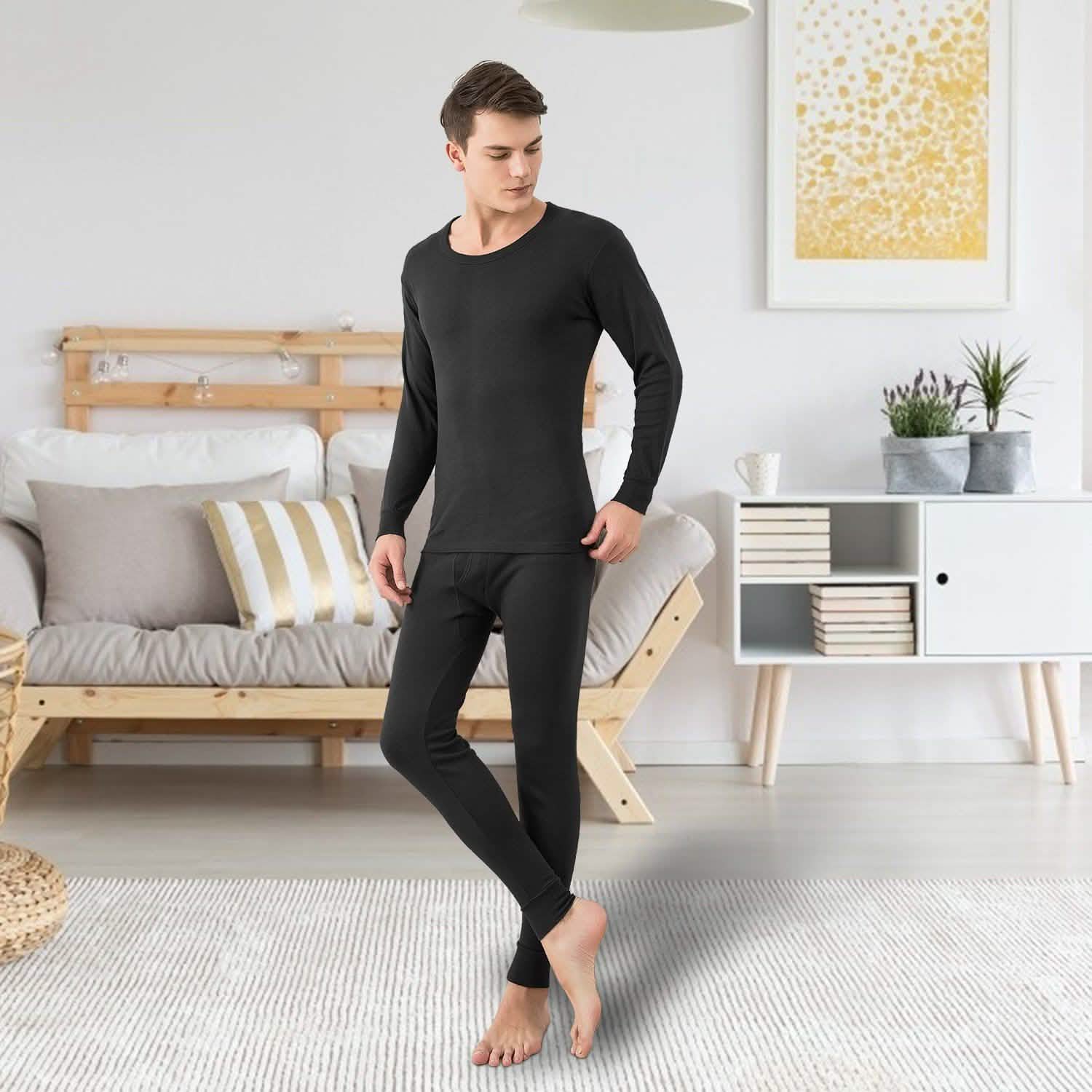Men Thermal Underwear Set - Long Johns Pants and Long Sleeve Men's Tops - Tophatter Daily Deals