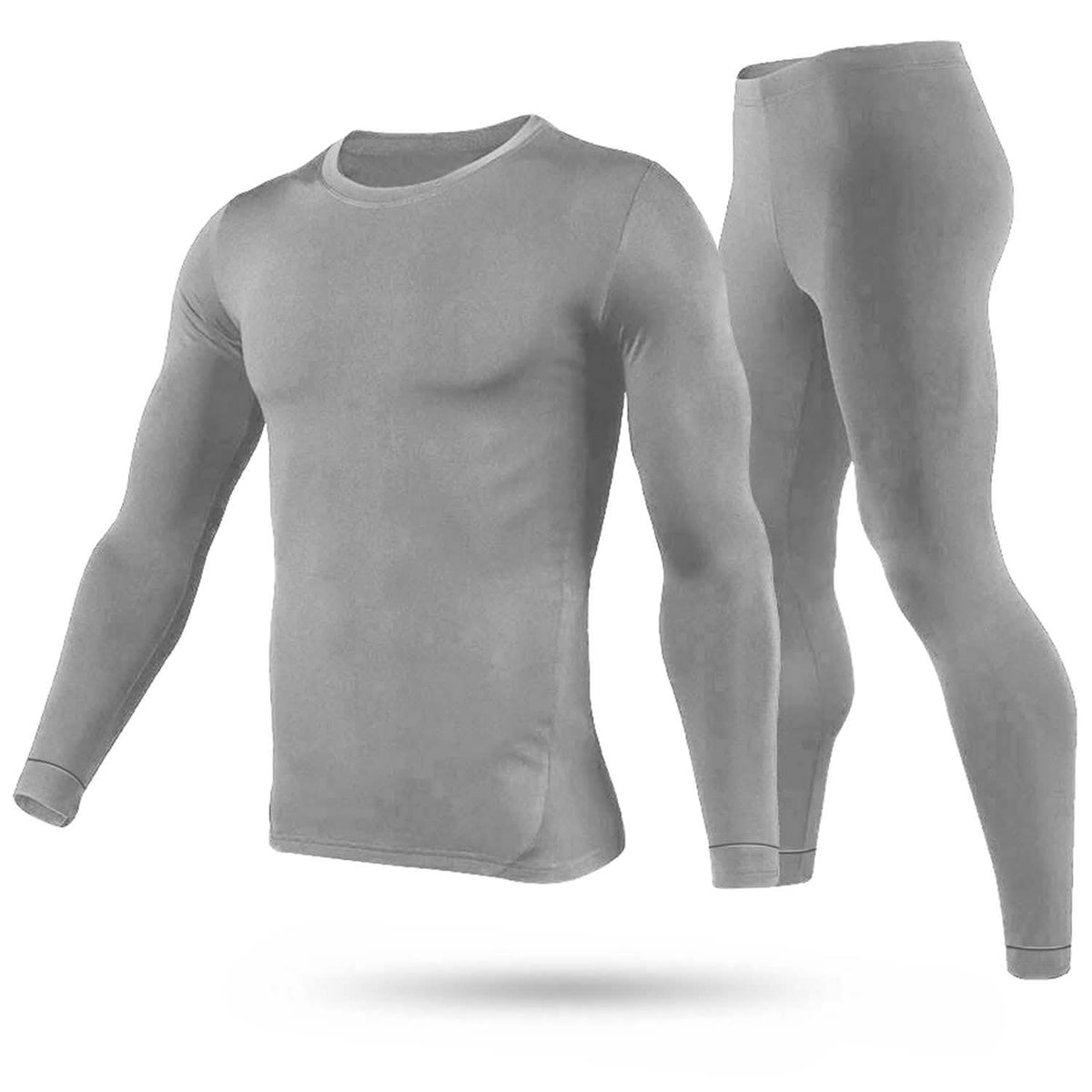 Men Thermal Underwear Set - Long Johns Pants and Long Sleeve Gray Men's Tops - Tophatter Daily Deals