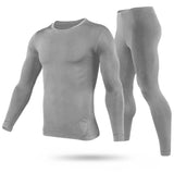 Men Thermal Underwear Set - Long Johns Pants and Long Sleeve Gray Men's Tops - Tophatter Daily Deals