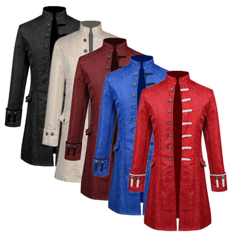 Men Thin Stage Performance Dress Long Jacket Men Blazer - Tophatter Daily Deals
