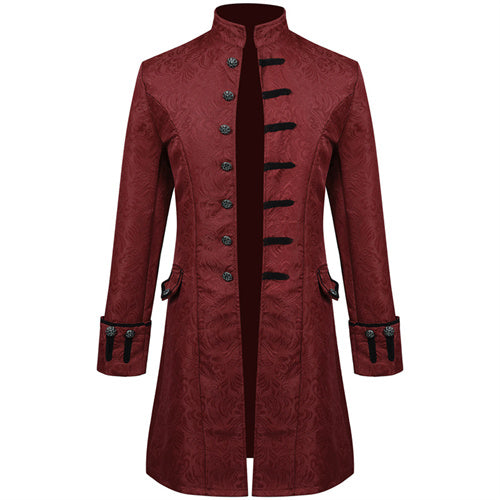 Men Thin Stage Performance Dress Long Jacket Wine Red Men Blazer - Tophatter Daily Deals