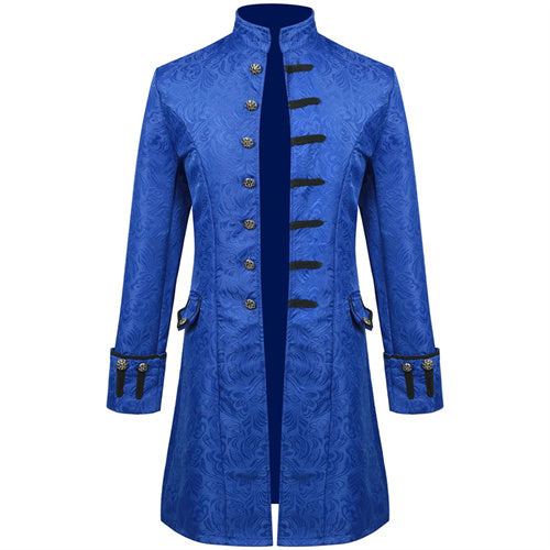 Men Thin Stage Performance Dress Long Jacket Blue Men Blazer - Tophatter Daily Deals