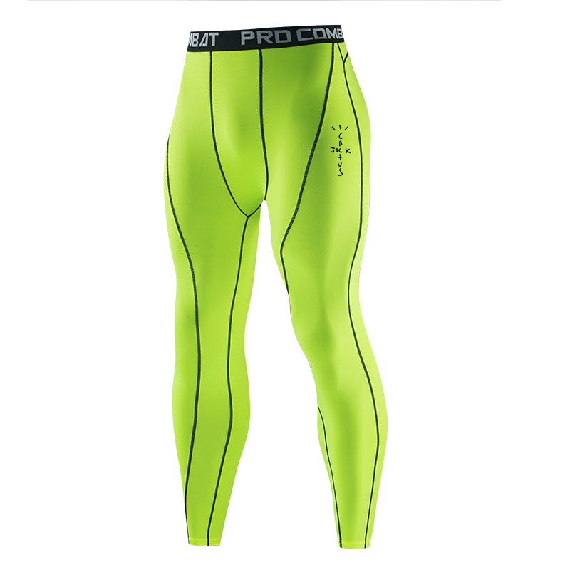 Men Tights Leggings For Running Quick Dry Fit Joggings Green Leggings - Tophatter Daily Deals