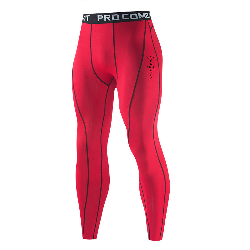 Men Tights Leggings For Running Quick Dry Fit Joggings Red Leggings - Tophatter Daily Deals
