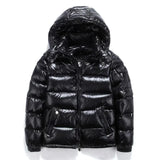 Men Trend Solid Color Short Winter Warm Hooded Parkas Men Jackets - Tophatter Daily Deals