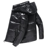 Men Trend Solid Color Short Winter Warm Hooded Parkas Men Jackets - Tophatter Daily Deals