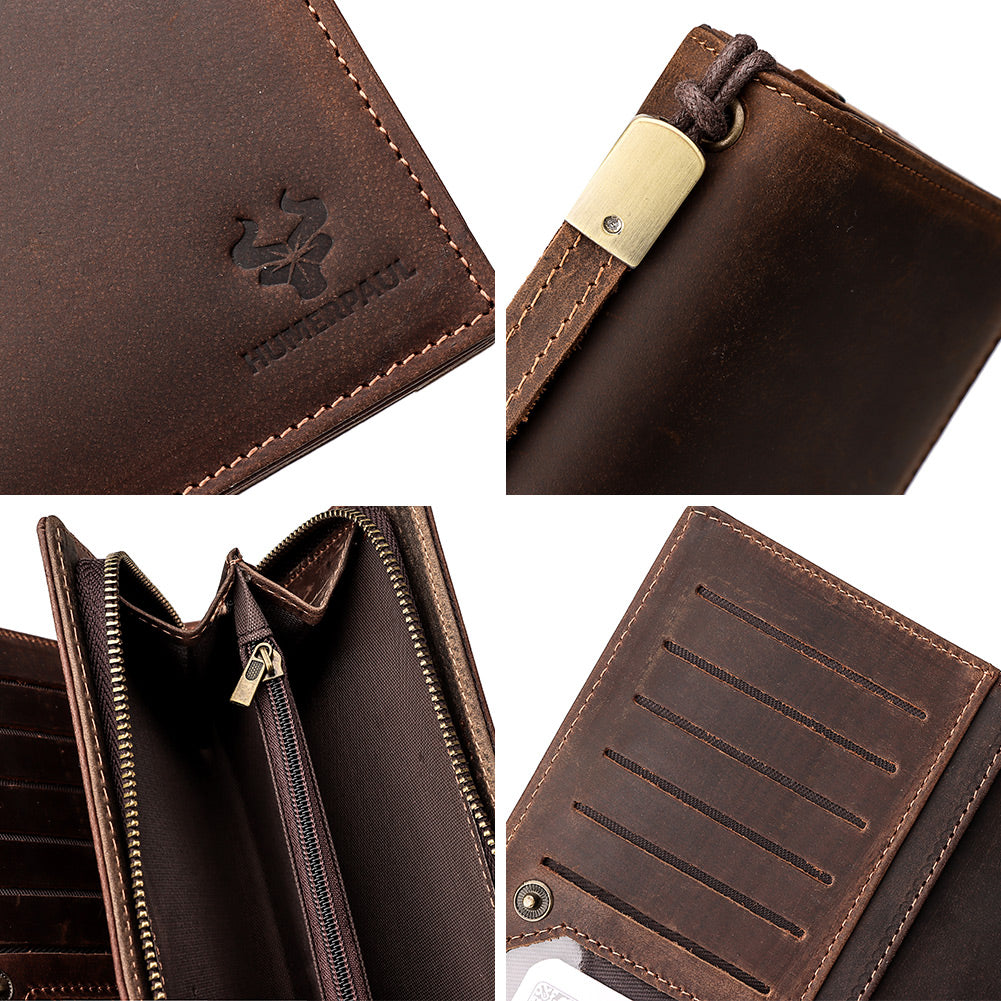 Men Wallets RFID Leather Long Clutch Wallets - Tophatter Daily Deals