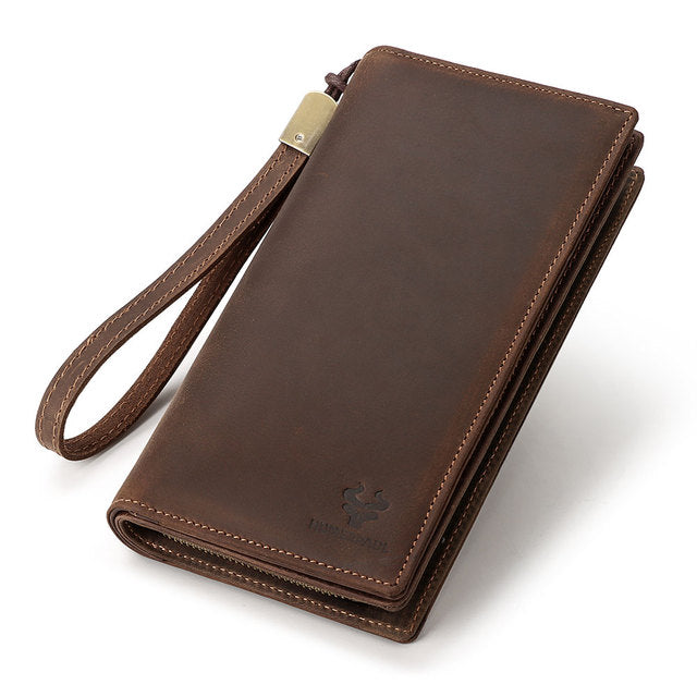 Men Wallets RFID Leather Long Clutch Coffee Wallets - Tophatter Daily Deals