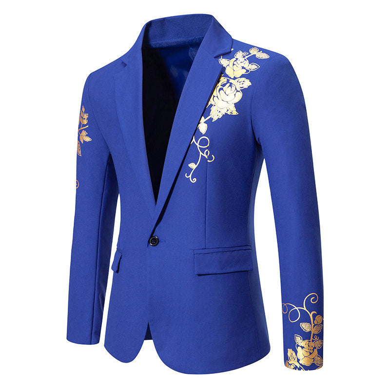Men Wedding Prom Party Rose Printed Blazers Coats Men Blazer - Tophatter Daily Deals