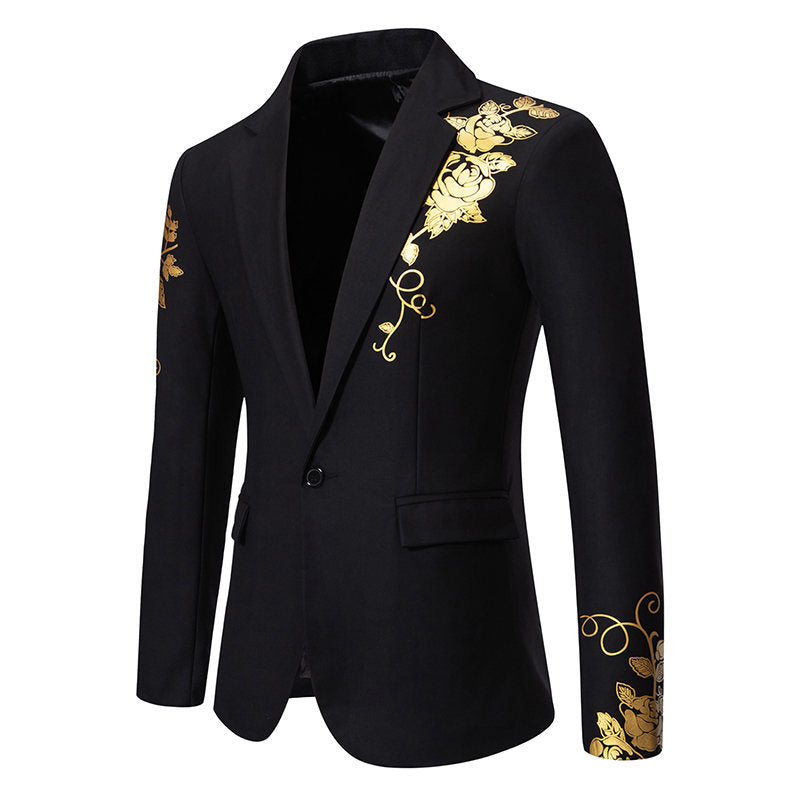 Men Wedding Prom Party Rose Printed Blazers Coats Men Blazer - Tophatter Daily Deals