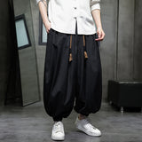 Men Wide Leg Pants Casual Elastic Waist Loose Trousers Pants - Tophatter Daily Deals