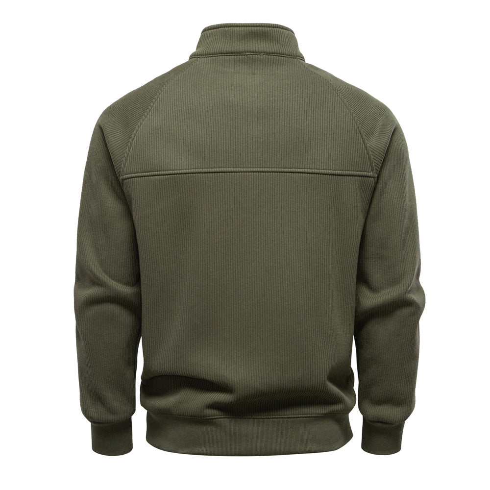 Men Winter Thermal Sweater Cotton Zipper Top Men's Clothing - Tophatter Daily Deals