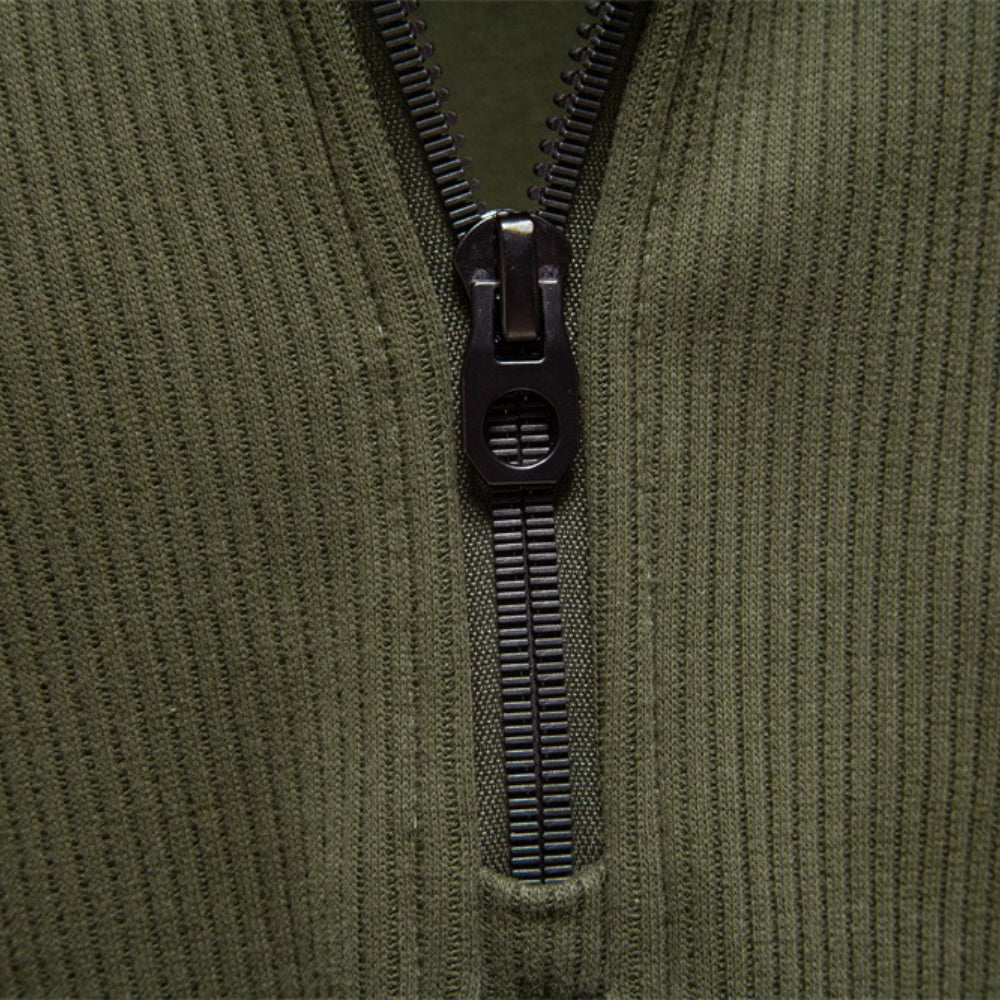 Men Winter Thermal Sweater Cotton Zipper Top Men's Clothing - Tophatter Daily Deals