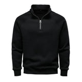 Men Winter Thermal Sweater Cotton Zipper Top Black Men's Clothing - Tophatter Daily Deals