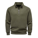 Men Winter Thermal Sweater Cotton Zipper Top Army Green Men's Clothing - Tophatter Daily Deals