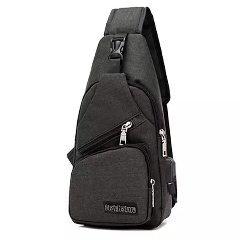 Men Women Crossbody Shoulder Bag with USB Port Black Handbags & Wallets - Tophatter Daily Deals