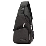 Men Women Crossbody Shoulder Bag with USB Port Black Handbags & Wallets - Tophatter Daily Deals