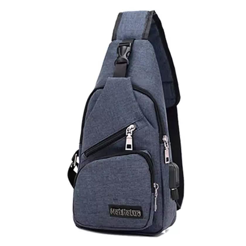Men Women Crossbody Shoulder Bag with USB Port Blue Handbags & Wallets - Tophatter Daily Deals