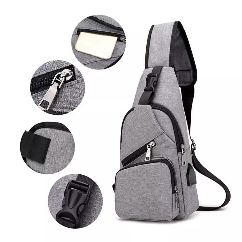 Men Women Crossbody Shoulder Bag with USB Port Handbags & Wallets - Tophatter Daily Deals