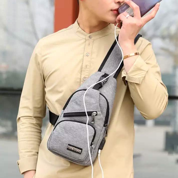 Men Women Crossbody Shoulder Bag with USB Port Handbags & Wallets - Tophatter Daily Deals