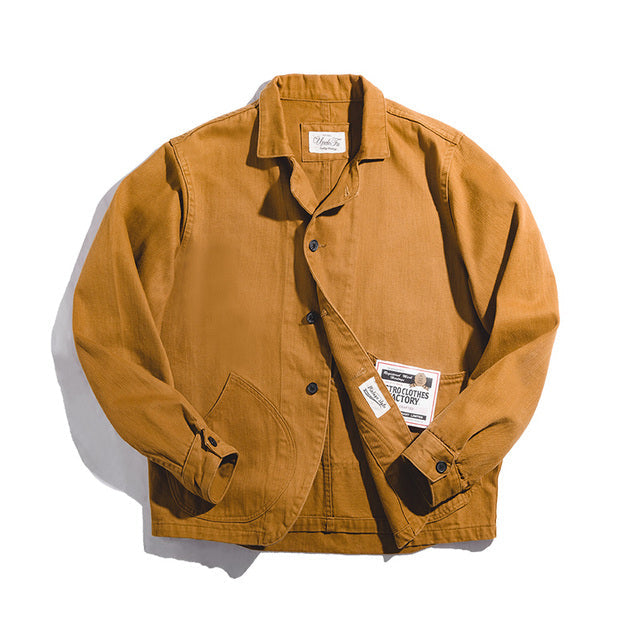 Men Work Wear Cotton Coats Multi Pocket Jacket Camel XXL Men's Clothing - Tophatter Daily Deals