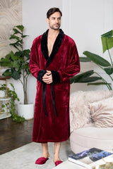 Cozy Mens Plush Robes – Built for Comfort, Designed to Last Shaw Burgundy Black Everything Else - Tophatter Daily Deals
