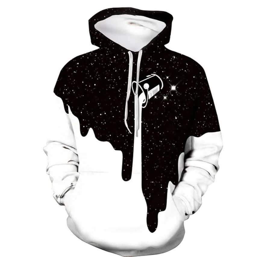 Men's 3D Print Block Starry Sky Milk Hoodie Men's Outerwear - Tophatter Daily Deals
