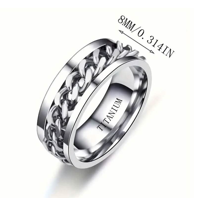 Men's 8mm Titanium Steel Ring Men's Jewelry - Tophatter Daily Deals