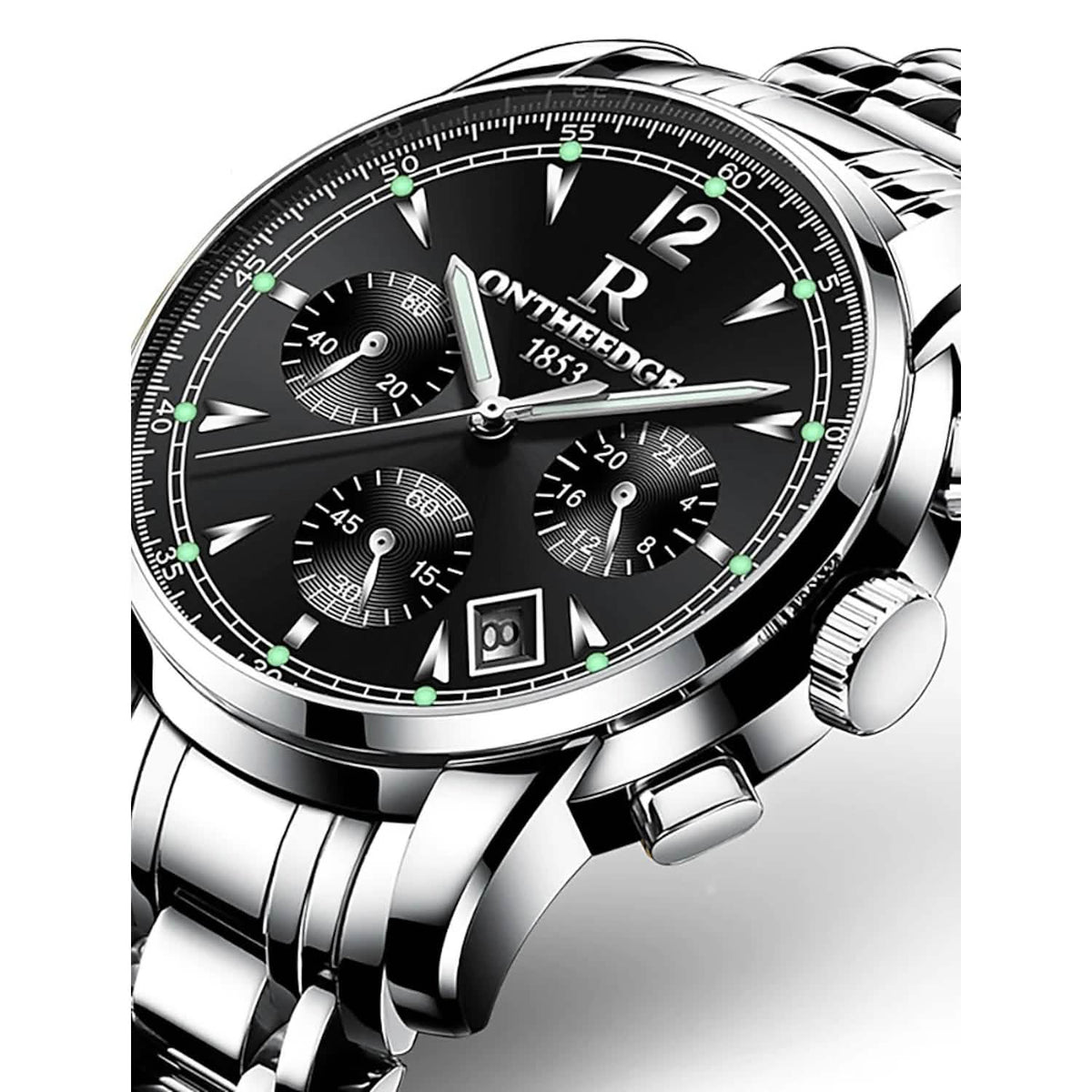 Men's Analog Quartz Watch Black Silver Watches - Tophatter Daily Deals