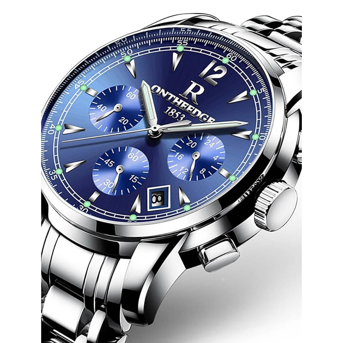 Men's Analog Quartz Watch Blue Silver Watches - Tophatter Daily Deals