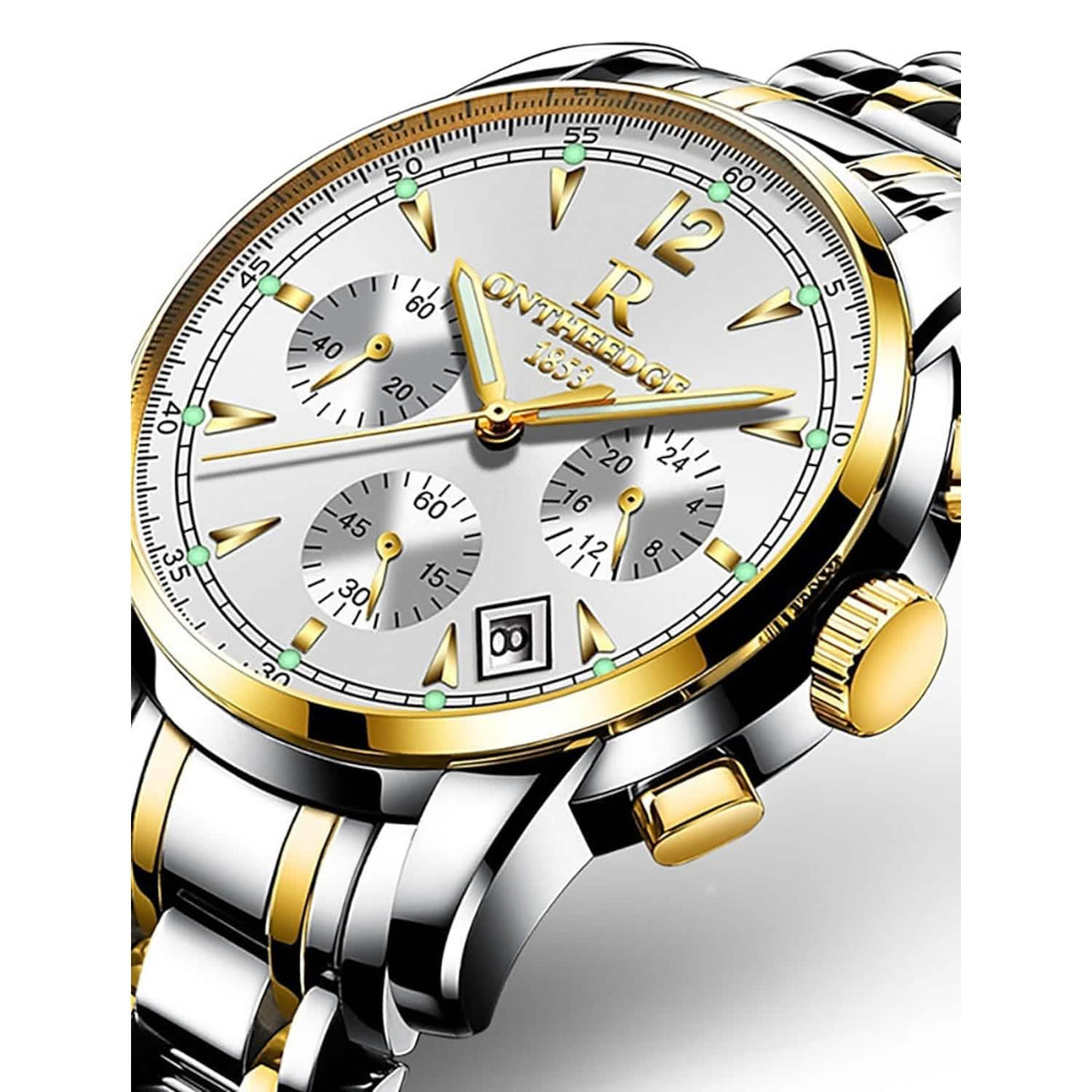 Men's Analog Quartz Watch Gold Silver Watches - Tophatter Daily Deals