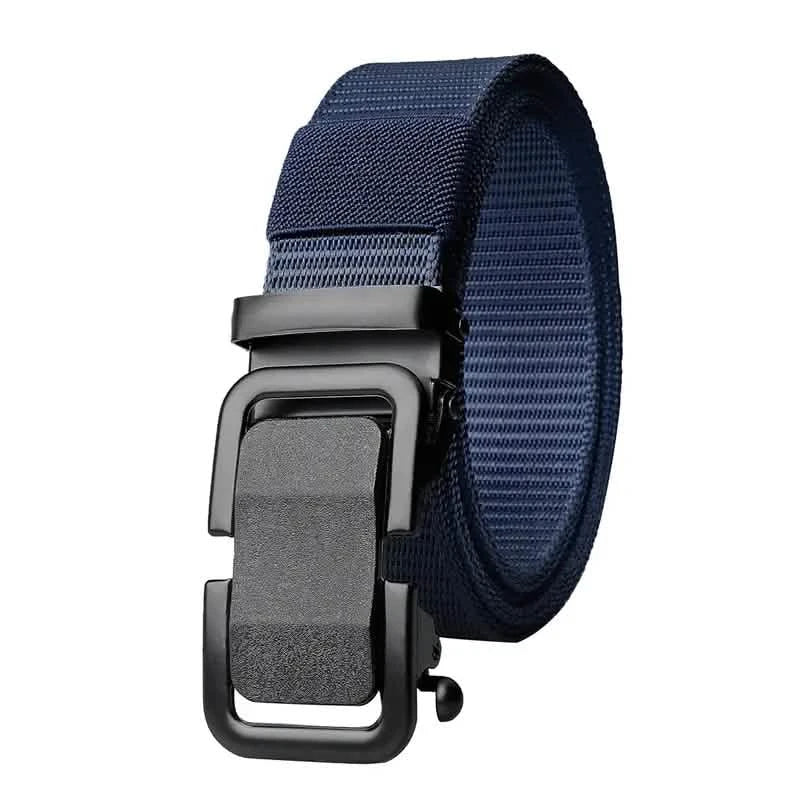 Men's Automatic Metal Buckle Nylon Canvas Webbing Belt Blue Belts & Ties - Tophatter Daily Deals