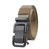 Men's Automatic Metal Buckle Nylon Canvas Webbing Belt Brown Belts & Ties - Tophatter Daily Deals