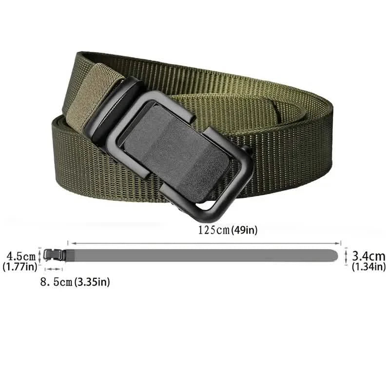 Men's Automatic Metal Buckle Nylon Canvas Webbing Belt Belts & Ties - Tophatter Daily Deals