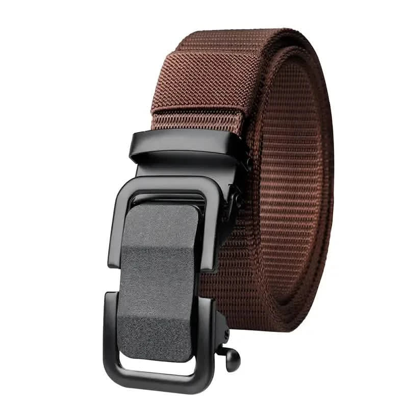 Men's Automatic Metal Buckle Nylon Canvas Webbing Belt Red Belts & Ties - Tophatter Daily Deals