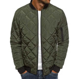 Men's Bomber Quilted Diamond Padded Jacket Army Green Men's Outerwear - Tophatter Daily Deals