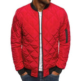Men's Bomber Quilted Diamond Padded Jacket Red Men's Outerwear - Tophatter Daily Deals