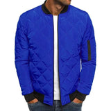 Men's Bomber Quilted Diamond Padded Jacket Royal Blue Men's Outerwear - Tophatter Daily Deals