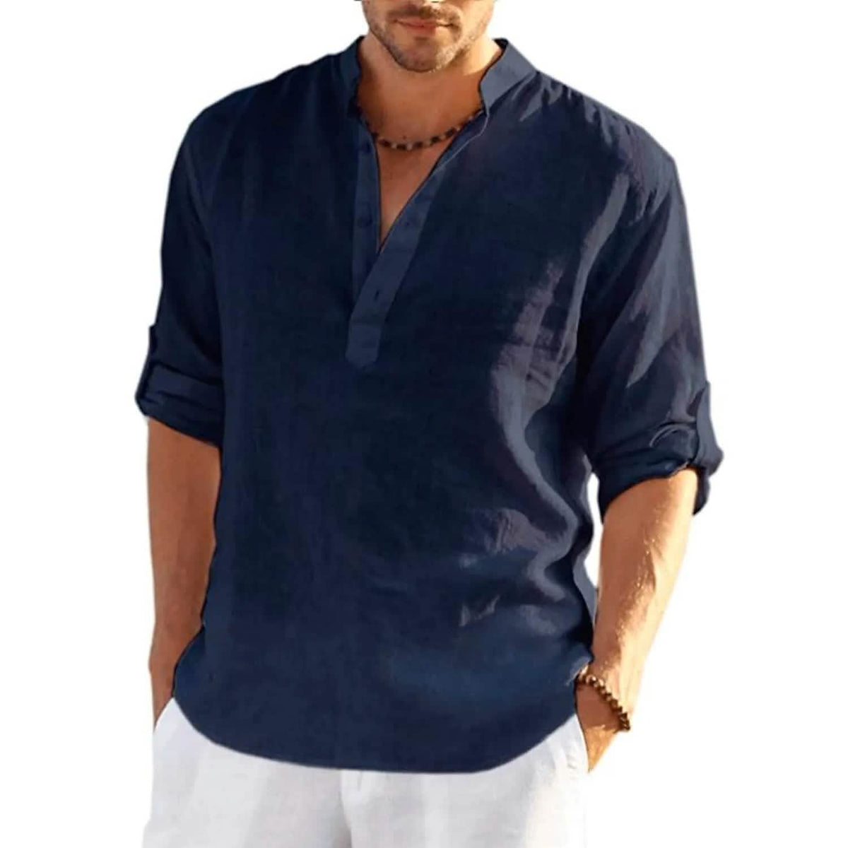 Men's Breathable Quick Dry Button Down Shirt T-Shirt Top Navy Men's Tops - Tophatter Daily Deals