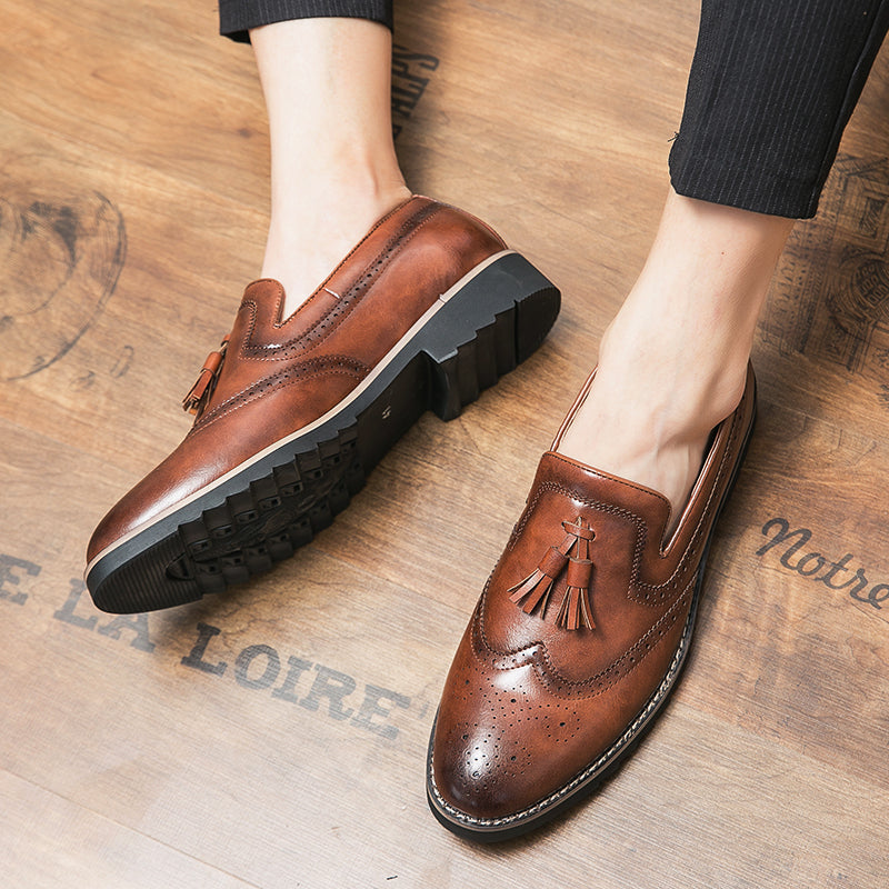 Mens Brown Dress Loafers Men Shoes - Tophatter Daily Deals