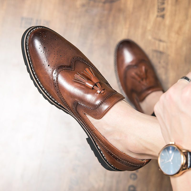Mens Brown Dress Loafers Men Shoes - Tophatter Daily Deals