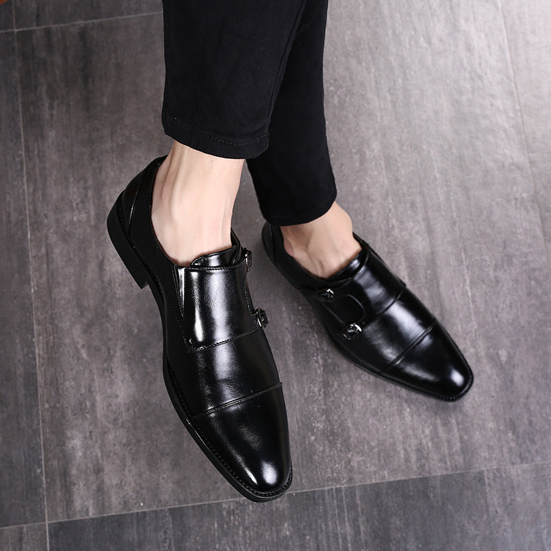 Men's Buckle Strap Derby Shoes Men Shoes - Tophatter Daily Deals
