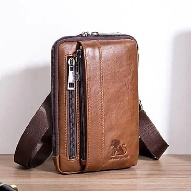 Men's Bum Bag Messenger Bag Fanny Pack Belt Pouch Brown Handbags & Wallets - Tophatter Daily Deals