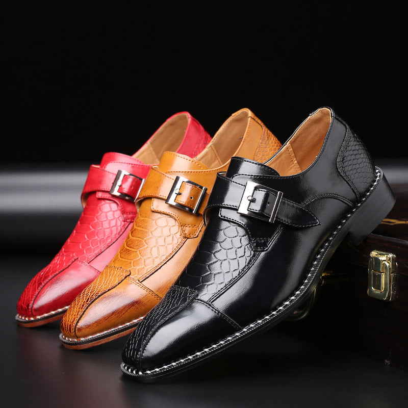 Men's Business Snakeskin Grain Leather Brogues Shoes Men Shoes - Tophatter Daily Deals