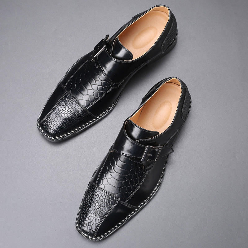 Men's Business Snakeskin Grain Leather Brogues Shoes Men Shoes - Tophatter Daily Deals