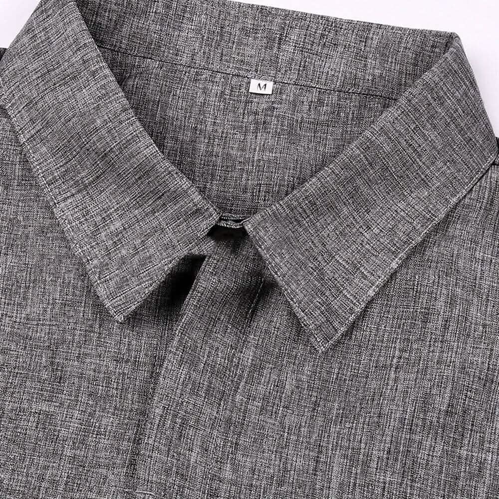 Men's Button Down Shirt Short Sleeve Plain Lapel Men's Tops - Tophatter Daily Deals