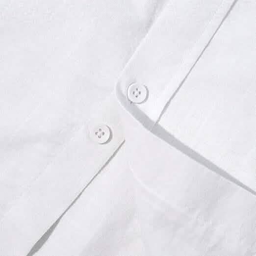 Mens Button Down Short Sleeve Linen Shirts Men's Tops - Tophatter Daily Deals