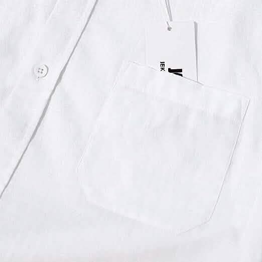 Mens Button Down Short Sleeve Linen Shirts Men's Tops - Tophatter Daily Deals